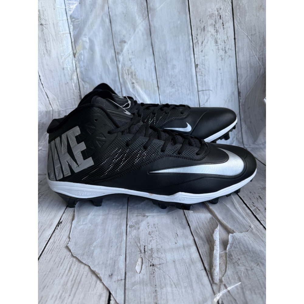Nike Alpha Pro 2 3/4 TD Football Cleats Mens 10 Black Silver 719930-002